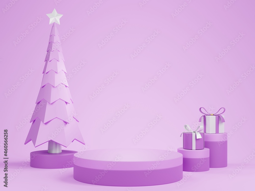 3d rendering christmas cylinder pedestal 3d rendering christmas cylinder pedestal