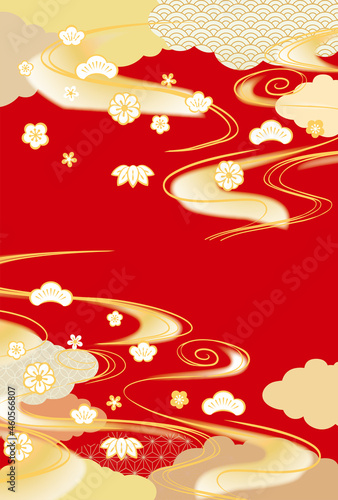 和風柄　背景イラスト素材