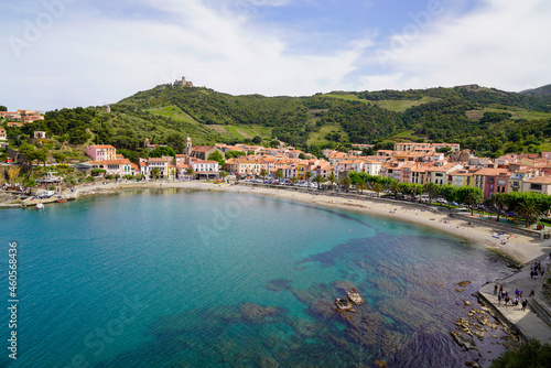 city panorama beach of town Collioure France Europe