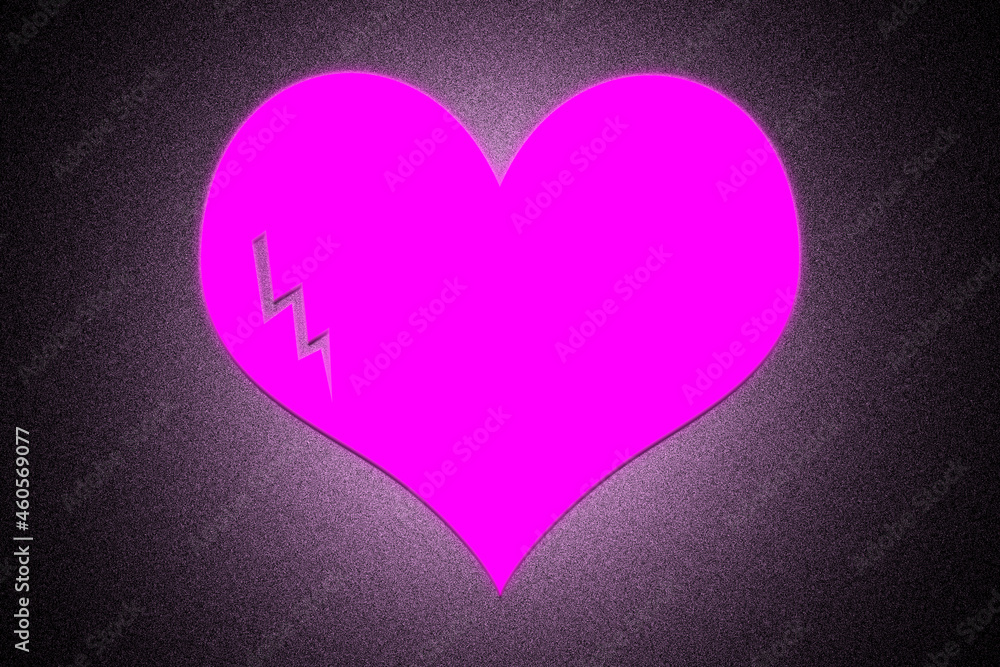 Neon heart on a dark background, illustration Neon heart on a dark background, illustration