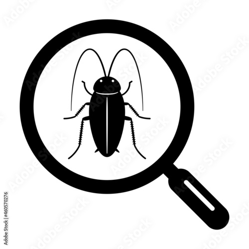 ゴキブリと虫眼鏡のアイコン