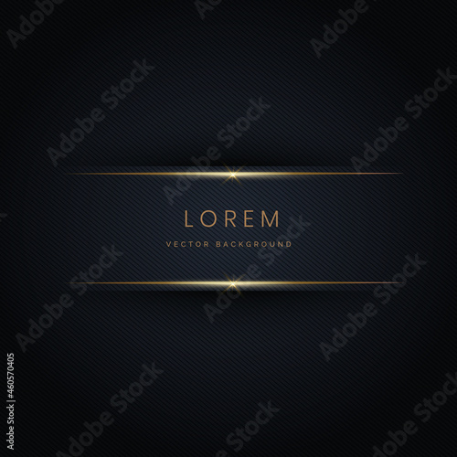 Abstract luxury square frame on black background.