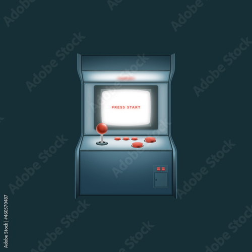 Illustration of a retro arcade station. All vector. photo