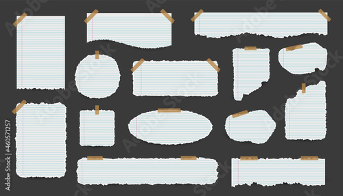 White torn paper sheets collection