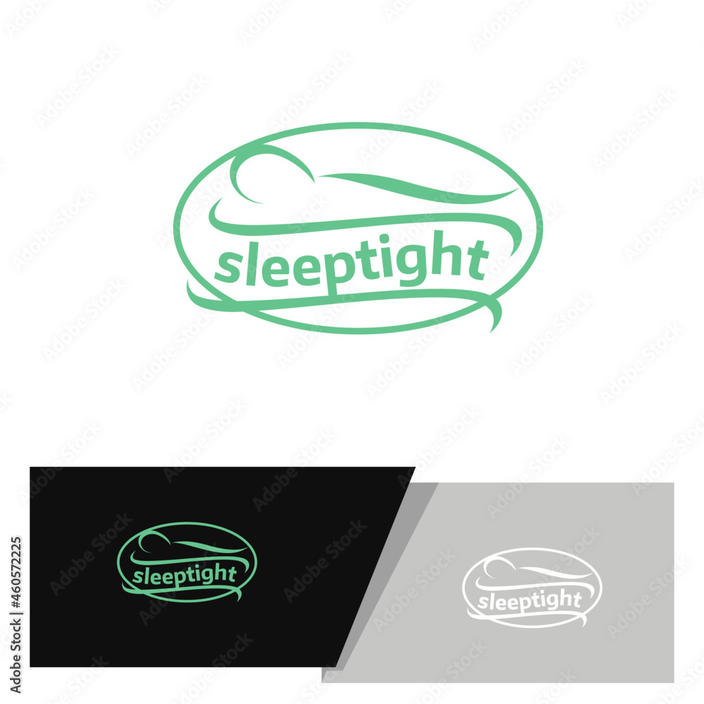 simple logo of a figure sleep with circle element simple logo of a figure sleep with circle element