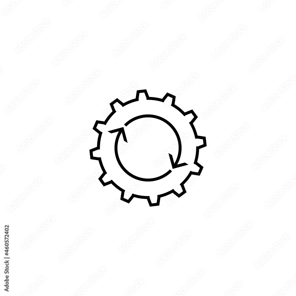 Gear line icon isolated on white background