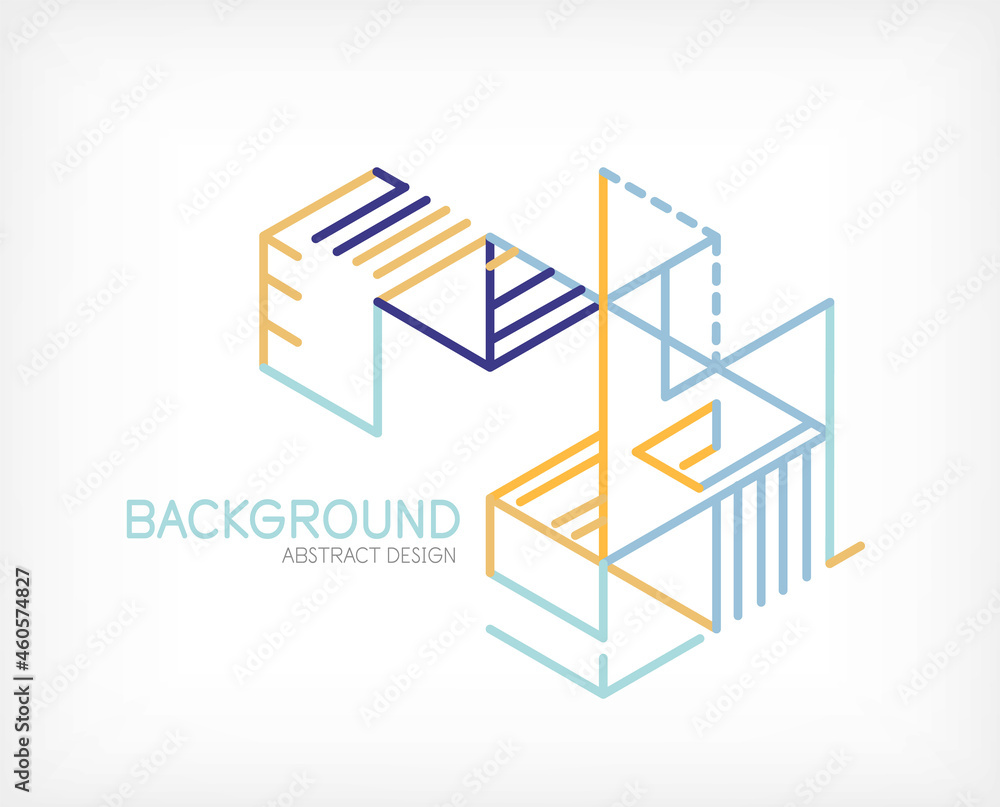 Abstract background. Color lines on white background. Linear abstract composition. Techno or business concept for wallpaper, banner, background, landing page Abstract background. Color lines on white background. Linear abstract composition. Techno or business concept for wallpaper, banner, background, landing page