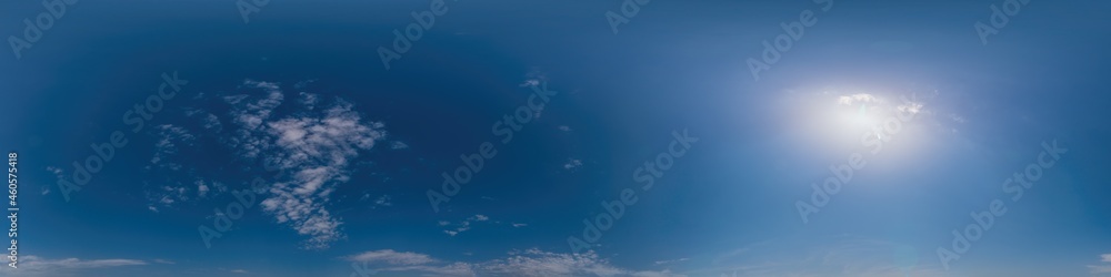 Blue sky panorama with Cirrus clouds. Seamless hdr 360 degree pano in spherical equirectangular format. Complete zenith for 3D visualization, game and sky replacement for aerial drone 360 panoramas. Blue sky panorama with Cirrus clouds. Seamless hdr 360 degree pano in spherical equirectangular format. Complete zenith for 3D visualization, game and sky replacement for aerial drone 360 panoramas.