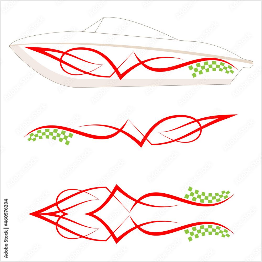 Obraz premium Boat Graphics, Stripe : Vinyl Ready Design
