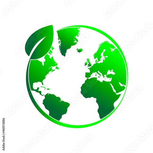 Green earth concept with leave, vector illustration