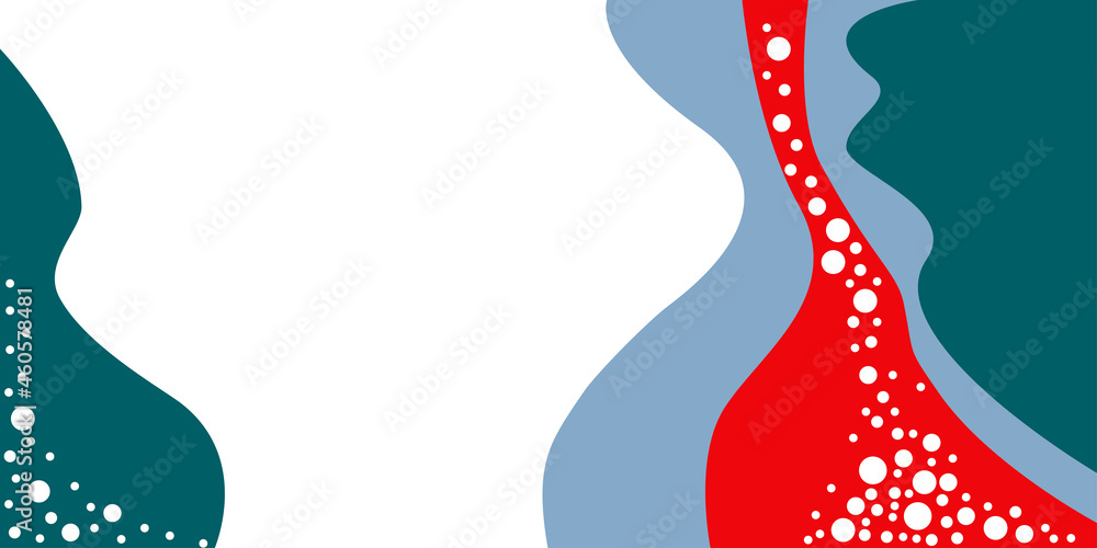 Background with smooth lines in blue, red, white color