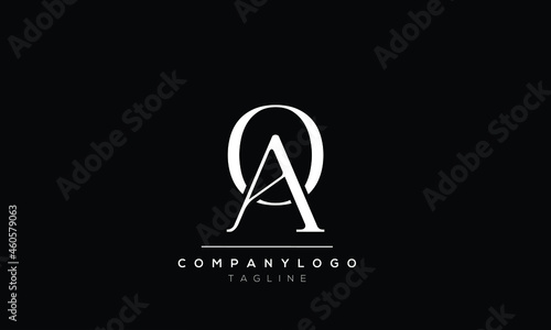 Abstract Letter Initial OA AO Vector Logo Design Template