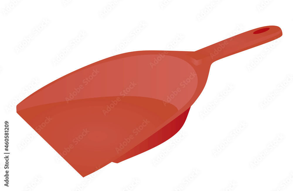 Red cleaning dustpan. vector illustration Red cleaning dustpan. vector illustration