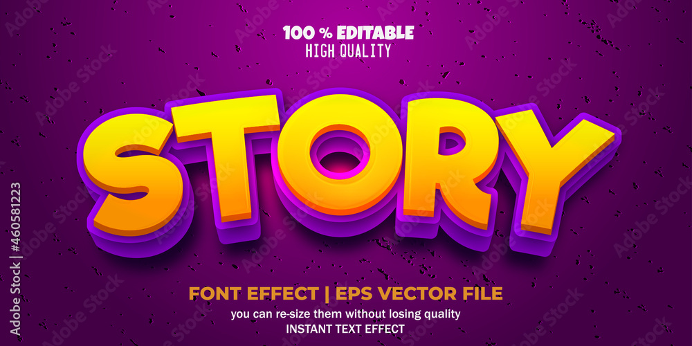 editable font effect. story text style Stock Vector Adobe Stock