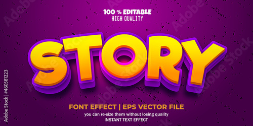 editable font effect. story text style