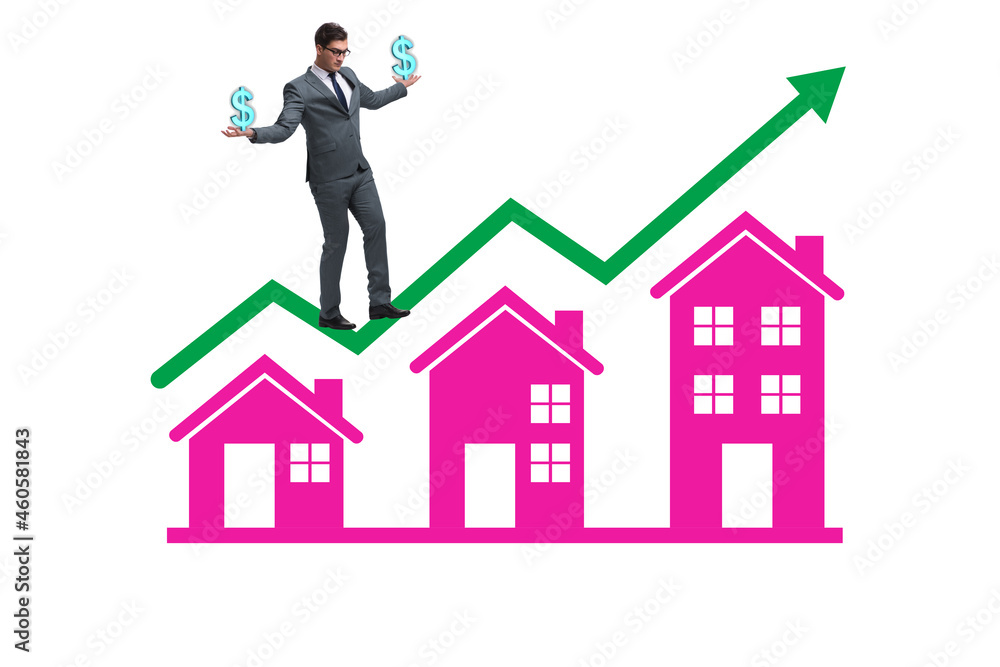 Property market recovery concept with houses Property market recovery concept with houses