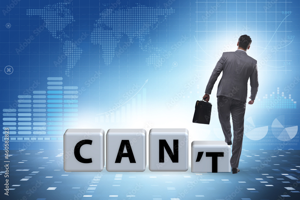 Fototapeta premium Determination concept with rotating cubes