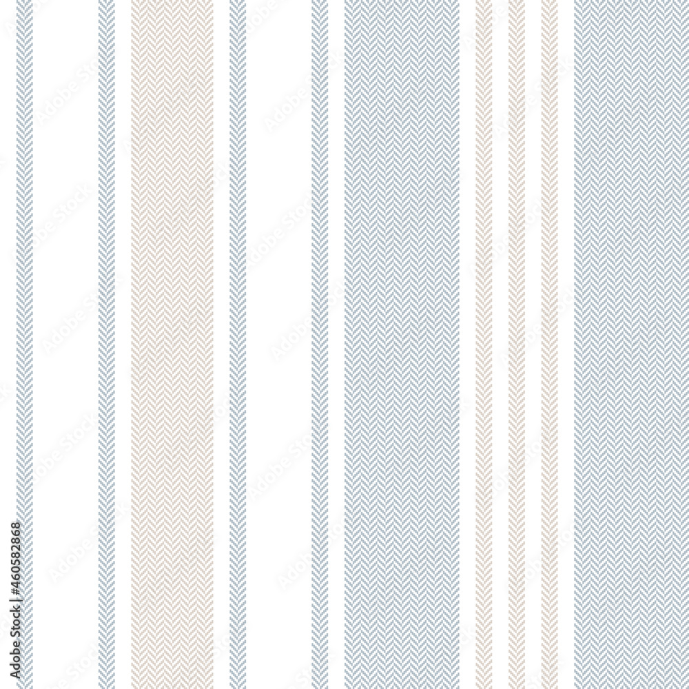 Stripe pattern in light blue, beige, white for spring summer autumn winter. Seamless herringbone textured large wide stripes for blanket, duvet cover, upholstery, other modern fashion textile print. - obrazy, fototapety, plakaty 