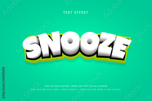 Snooze 3d text effect template