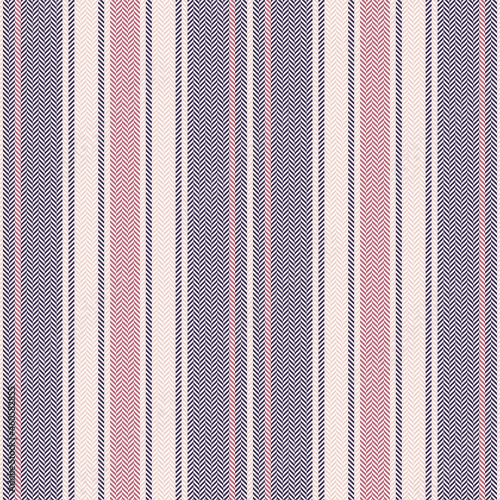 Stripe pattern with herringbone texture in pink and purple. Seamless vertical stripes vector for shirt, skirt, trousers, pyjamas, other modern spring summer autumn winter fashion textile print.