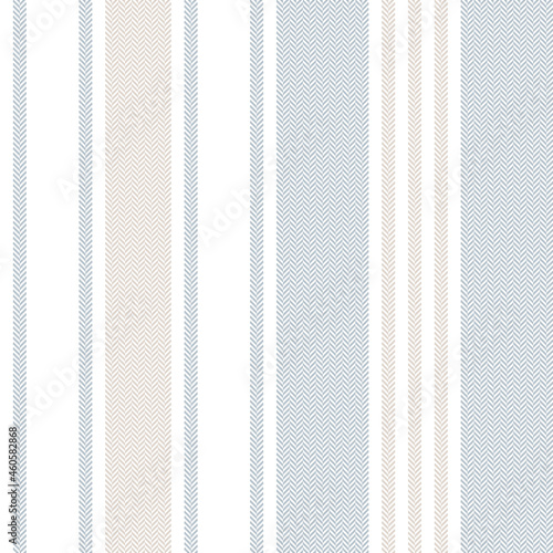 Stripe pattern in light blue, beige, white for spring summer autumn winter. Seamless herringbone textured large wide stripes for blanket, duvet cover, upholstery, other modern fashion textile print. photo