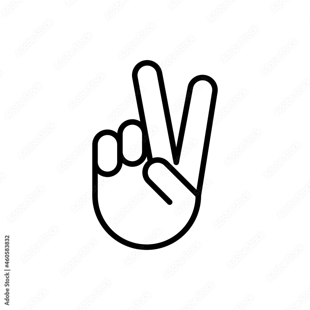 Peace or victory thin line icon. Modern vector illustration of hand gesture. Peace or victory thin line icon. Modern vector illustration of hand gesture.