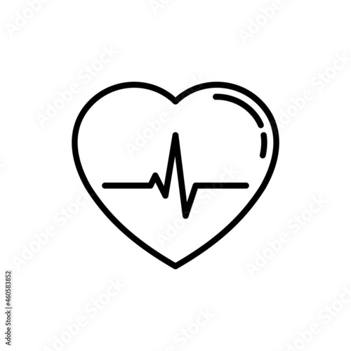 Heart rhythm thin line icon. Modern vector illustration of ECG.