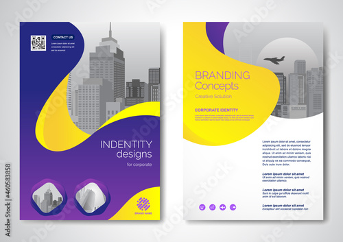 Template vector design for Brochure, AnnualReport, Magazine, Poster, Corporate Presentation, Portfolio, Flyer, infographic, layout modern with colorful size A4, Front and back, Easy to use.