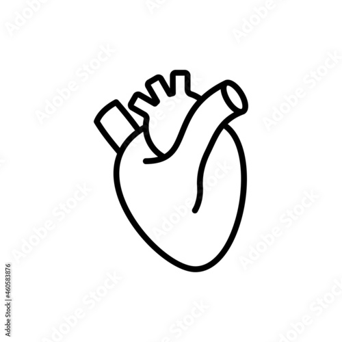 Human anatomical heart thin line icon. Modern vector illustration of human organ.