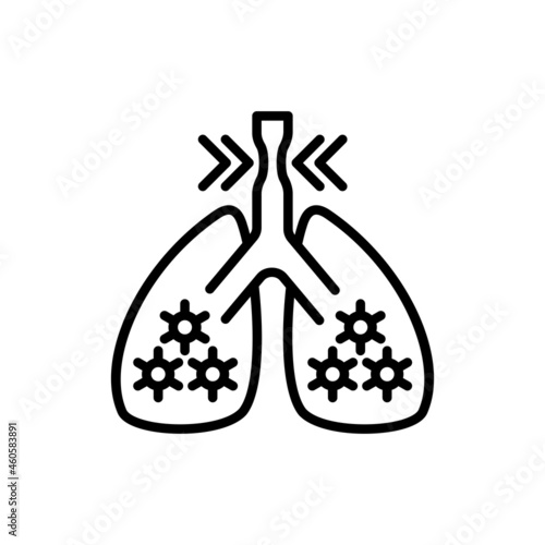 Dyspnea thin line icon. Modern vector illustration of shortness breathing in lungs.