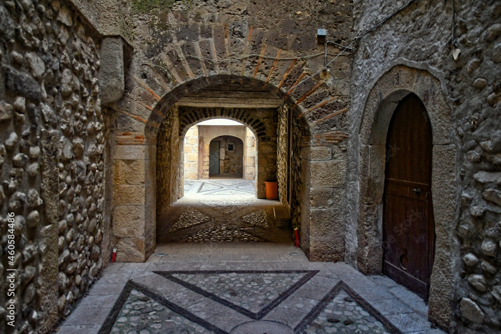 A narrow street of San Lorenzello, a medieval town of Benevento province, Italy. A narrow street of San Lorenzello, a medieval town of Benevento province, Italy.