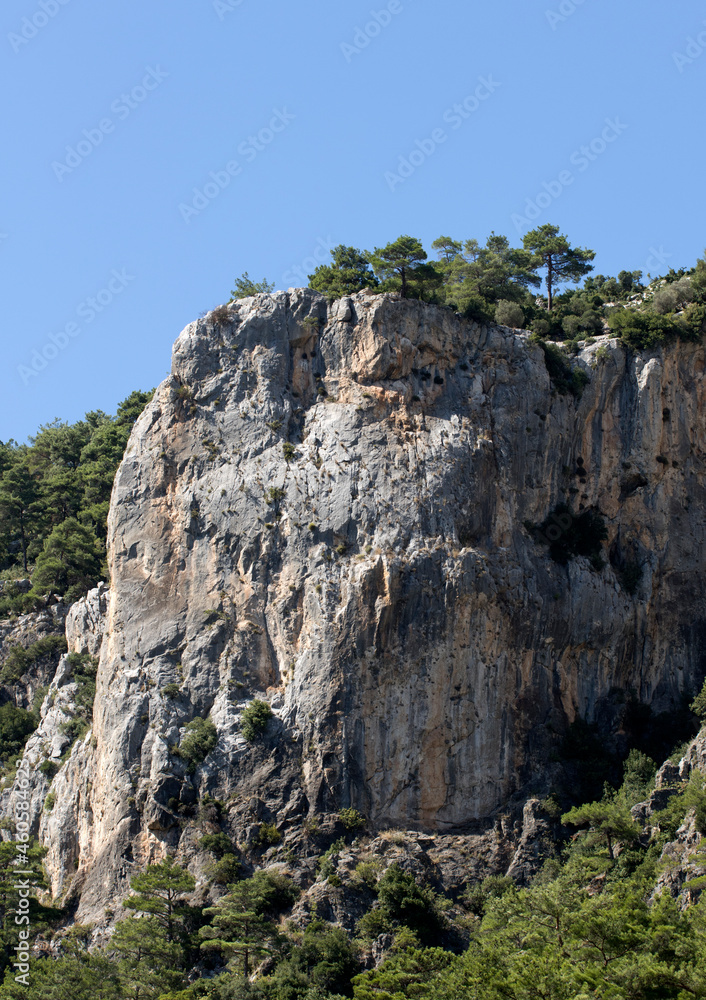 A Massive Rock Cliff at the Upper End of the Canyon Kapikaya