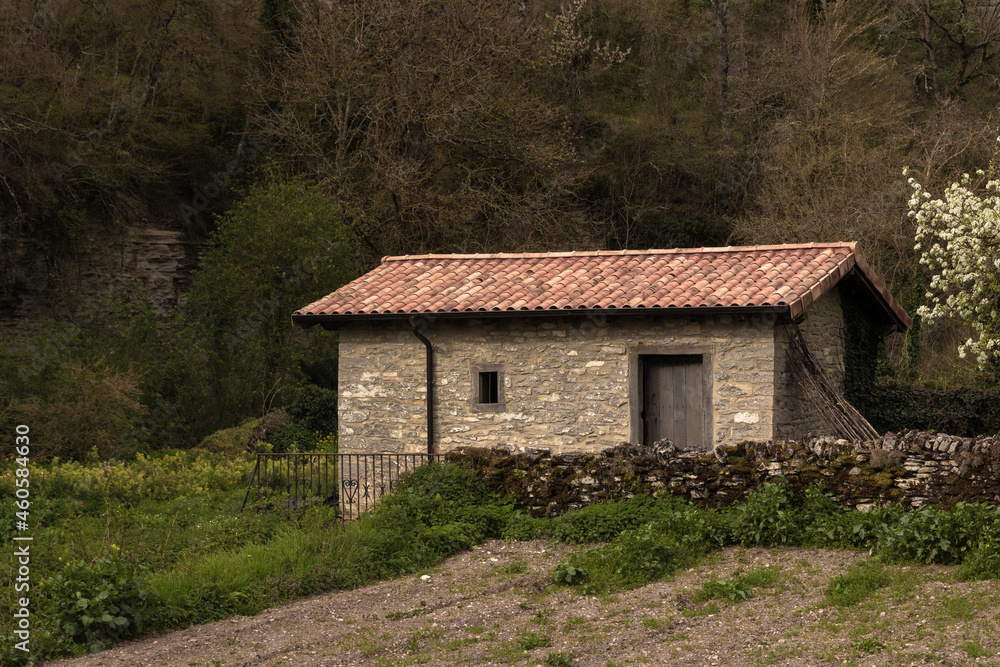old house in kuartango in alava province on a cloudy day old house in kuartango in alava province on a cloudy day