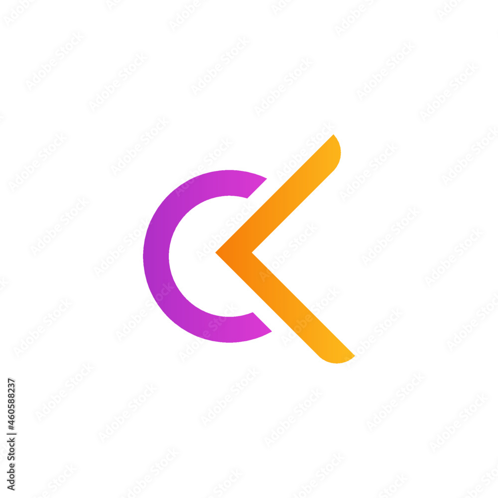 C K letter logo circle and arrow C K letter logo circle and arrow