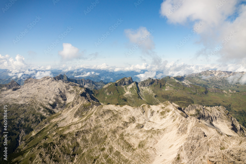 View from the Hochvogel in the Alps