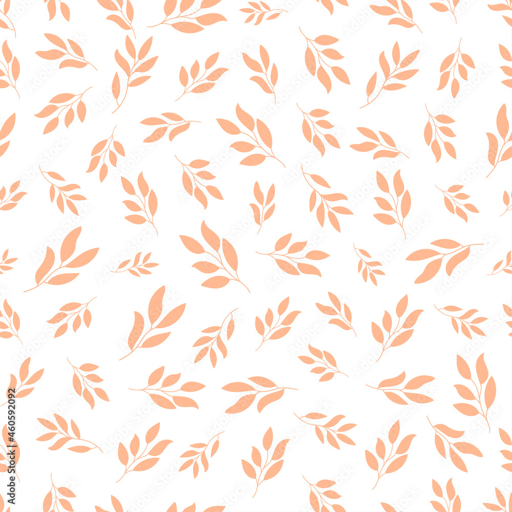 White seamless pattern with light pink plants White seamless pattern with light pink plants