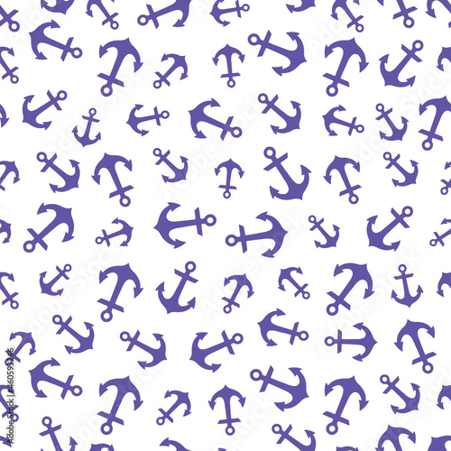 White seamless pattern with purple anchors. Cute and childish design for fabric  textile  wallpaper  bedding  swaddles  toys or gender-neutral apparel. 