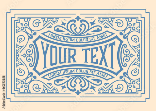 Western card with vintage style