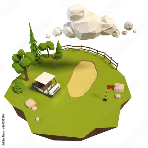 Wallpaper Mural Floating Golf Island Low Poly Torontodigital.ca