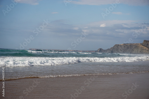 The coast of the ocean in Portugal.