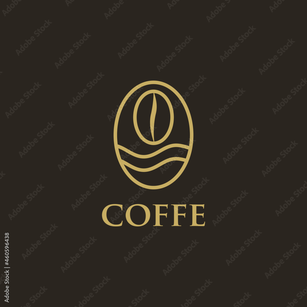 Simple Line Coffee Bean Logo Identity. Line Art Minimalist Logo Coffee for Brand Identity Simple Line Coffee Bean Logo Identity. Line Art Minimalist Logo Coffee for Brand Identity
