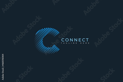  Letter C creative and simple line art technological modern business logo