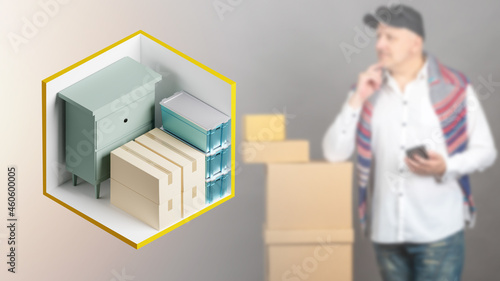 storage container next to m...