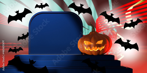Pumpkin decoration on grave...
