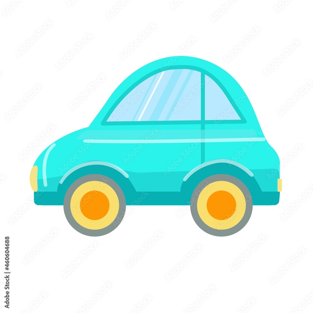 Toy car. Children's toy. Cartoon style. Isolated on a white background. Interactive game. Toy car. Children's toy. Cartoon style. Isolated on a white background. Interactive game.