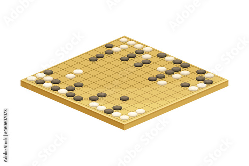 Go abstract strategy board game flat vector illustration on white background photo