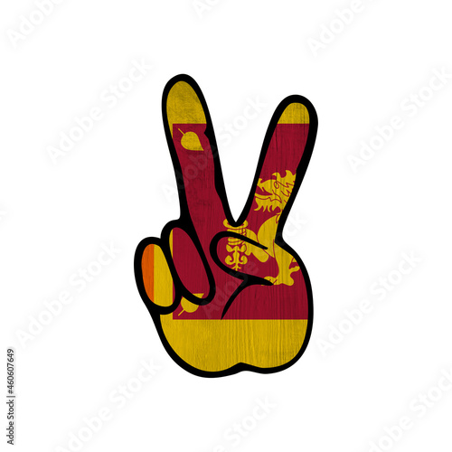 World countries. Hand sign Victory. Sri Lanka