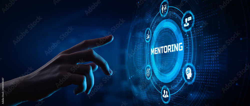 Mentoring mentor coach personal development  education concept on screen. - obrazy, fototapety, plakaty 