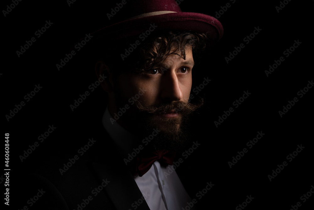 businessman wearing a nice tuxedo, a burgundy bowtie businessman wearing a nice tuxedo, a burgundy bowtie