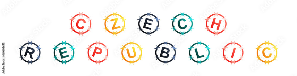Czech Republic - text written in colorful circles on white background Czech Republic - text written in colorful circles on white background